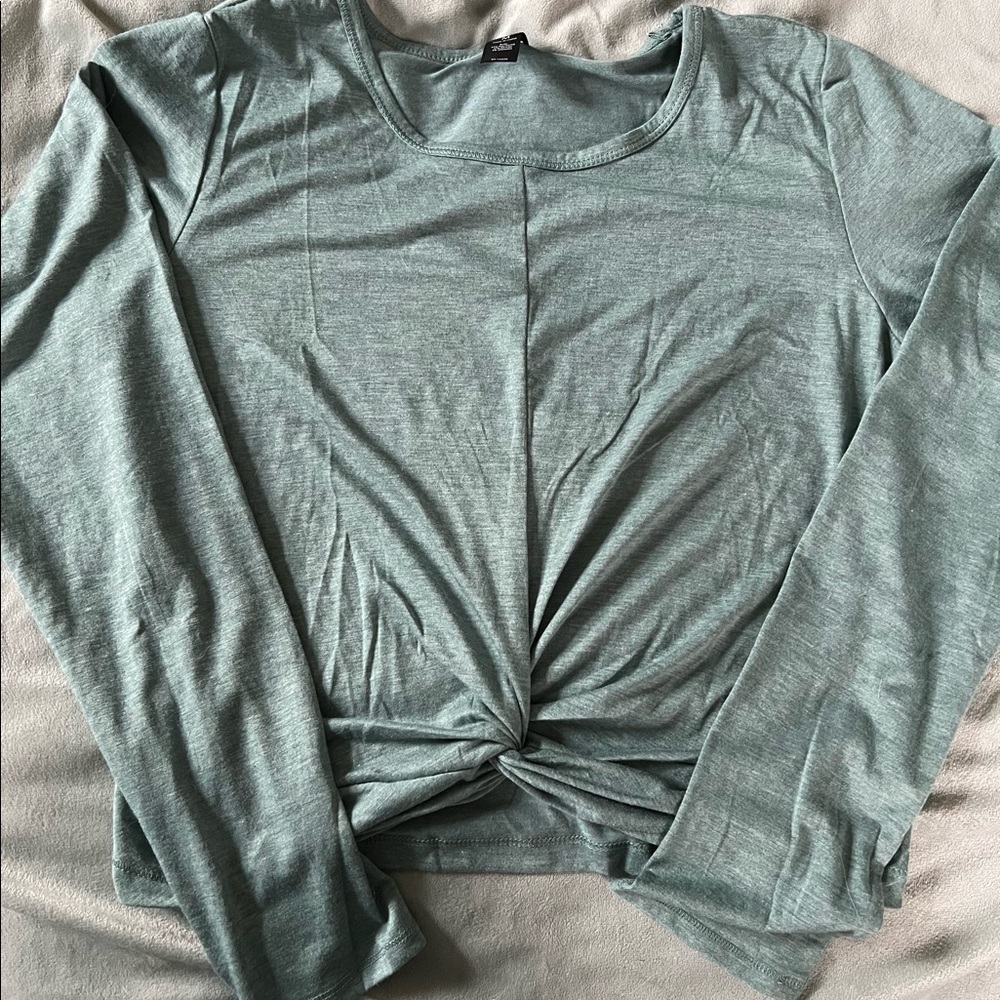 Cropped long sleeve workout shirt